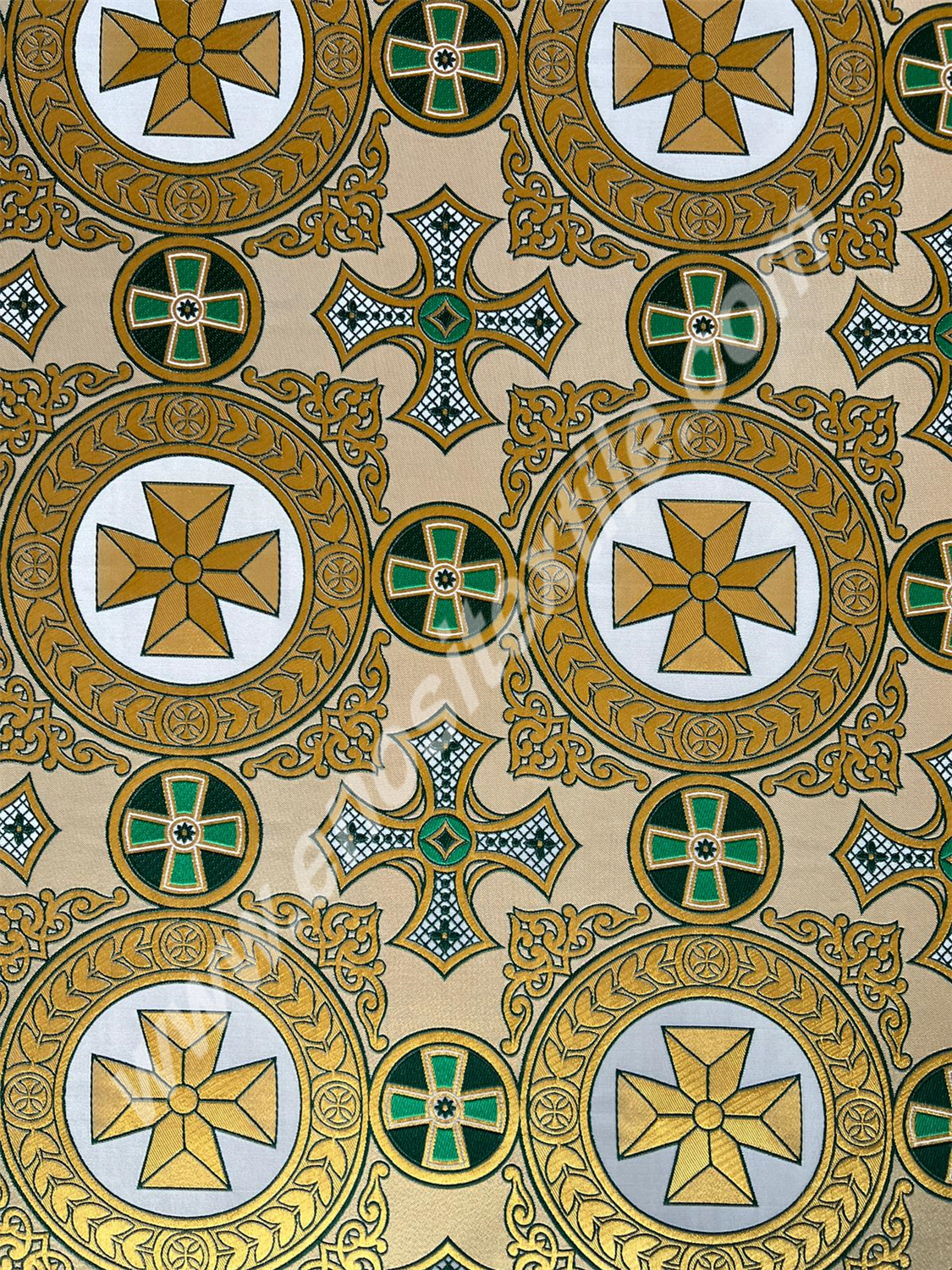 KL-1008 D.GREEN-GOLD-L.GREEN Metallic Fabric